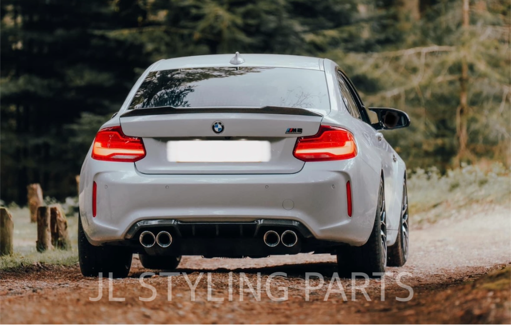 Large 3.75” Slash Cut Exhaust Tips DARK FOR BMW M2 M3 M4 F80 F82 F83 F87 70mm inlet