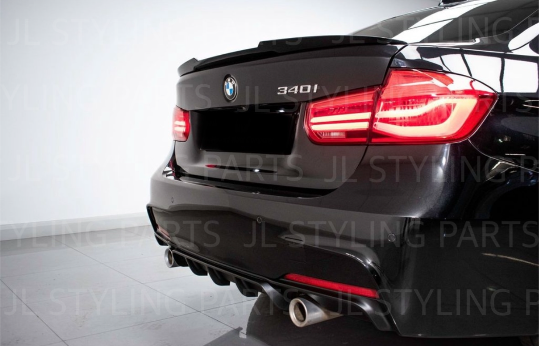 Gloss black aggressive V style spoiler lip for BMW 3 series F30 14-18 – JL  Styling Parts