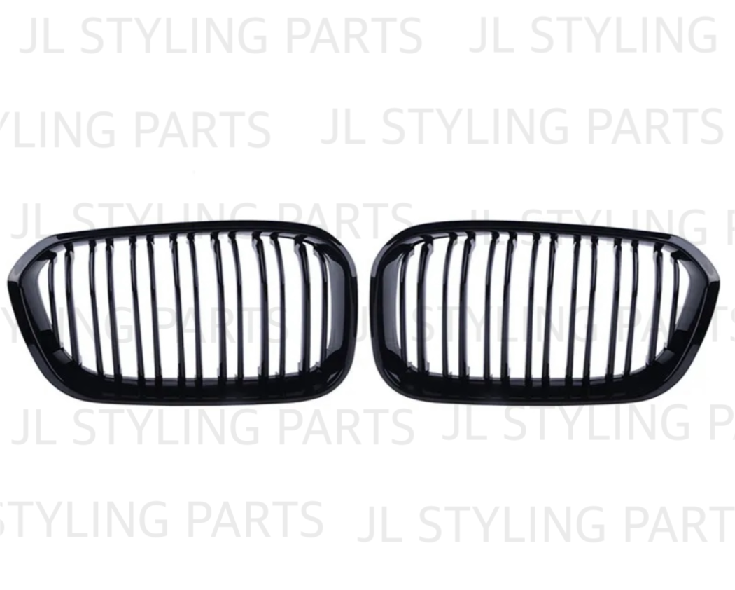 JL Gloss black double slat front grills FOR BMW 1 series F20 F21 LCI