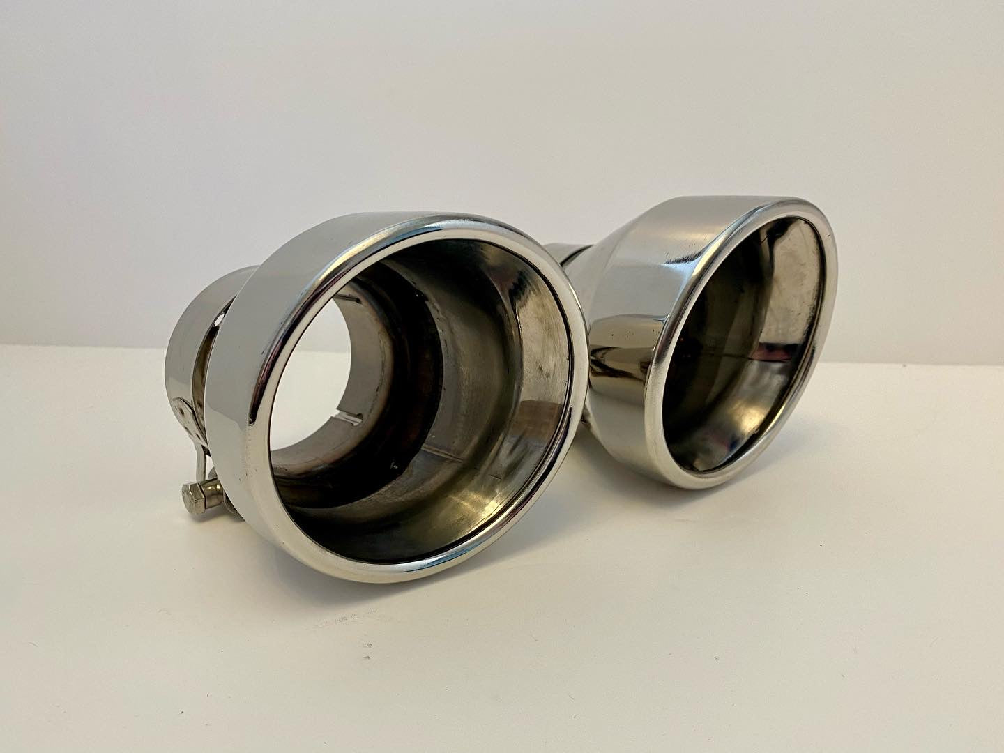 Large Chrome 4” outlet exhaust tips FOR BMW M135i M140i 60mm inlet