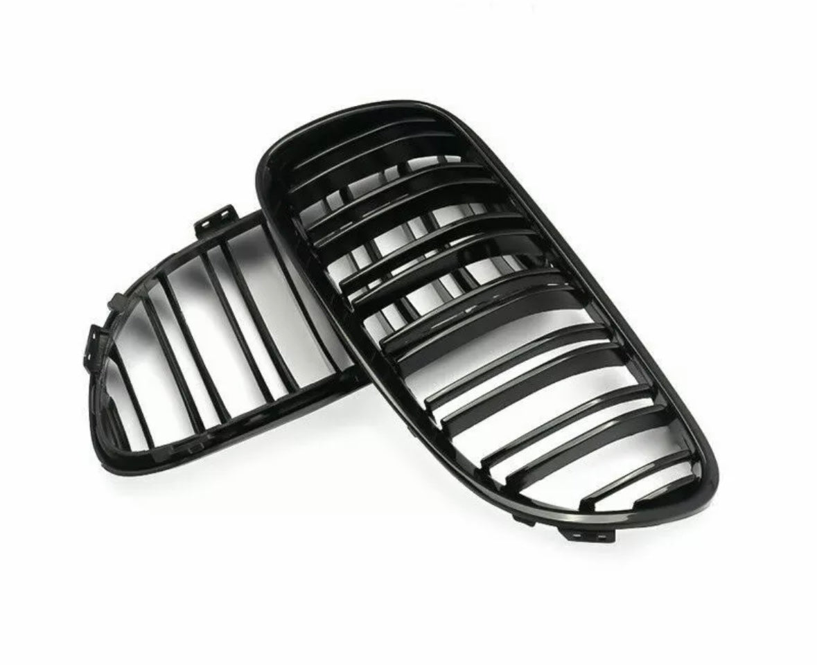 Gloss black double slat grills for BMW 3 series E92 E93 LCI FACELIFT