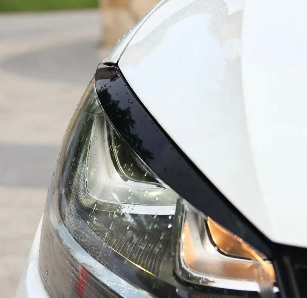 Gloss black eyebrow headlight trims FOR VW GOLF MK7 & MK7.5