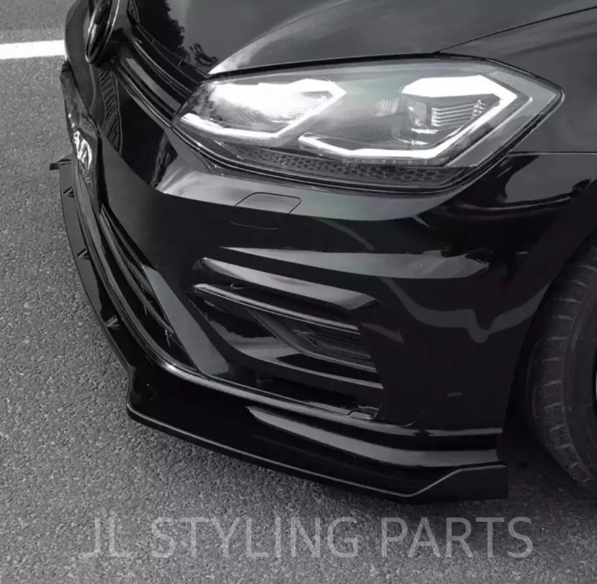 JL Gloss black Aggressive style front splitter FOR VW GOLF MK7 & MK7.5 2014-2018