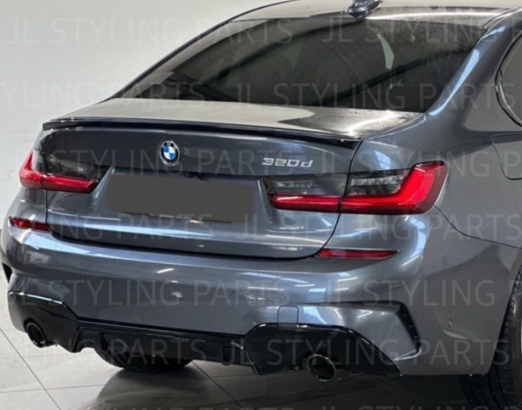 Gloss black aggressive style rear diffuser for BMW 3 series G20 G21