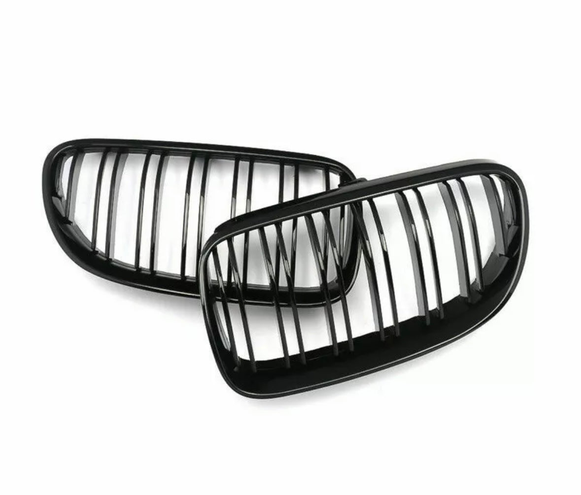 Gloss black double slat grills for BMW 3 series E92 E93 LCI FACELIFT