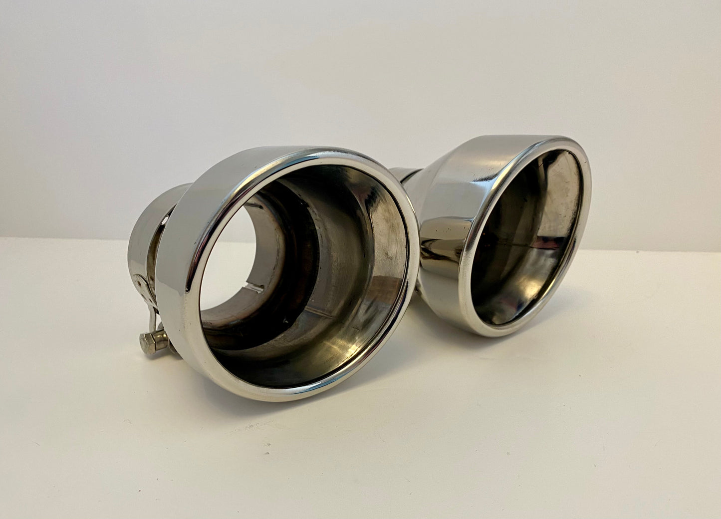 Large Chrome 4” outlet exhaust tips FOR BMW M135i M140i 60mm inlet