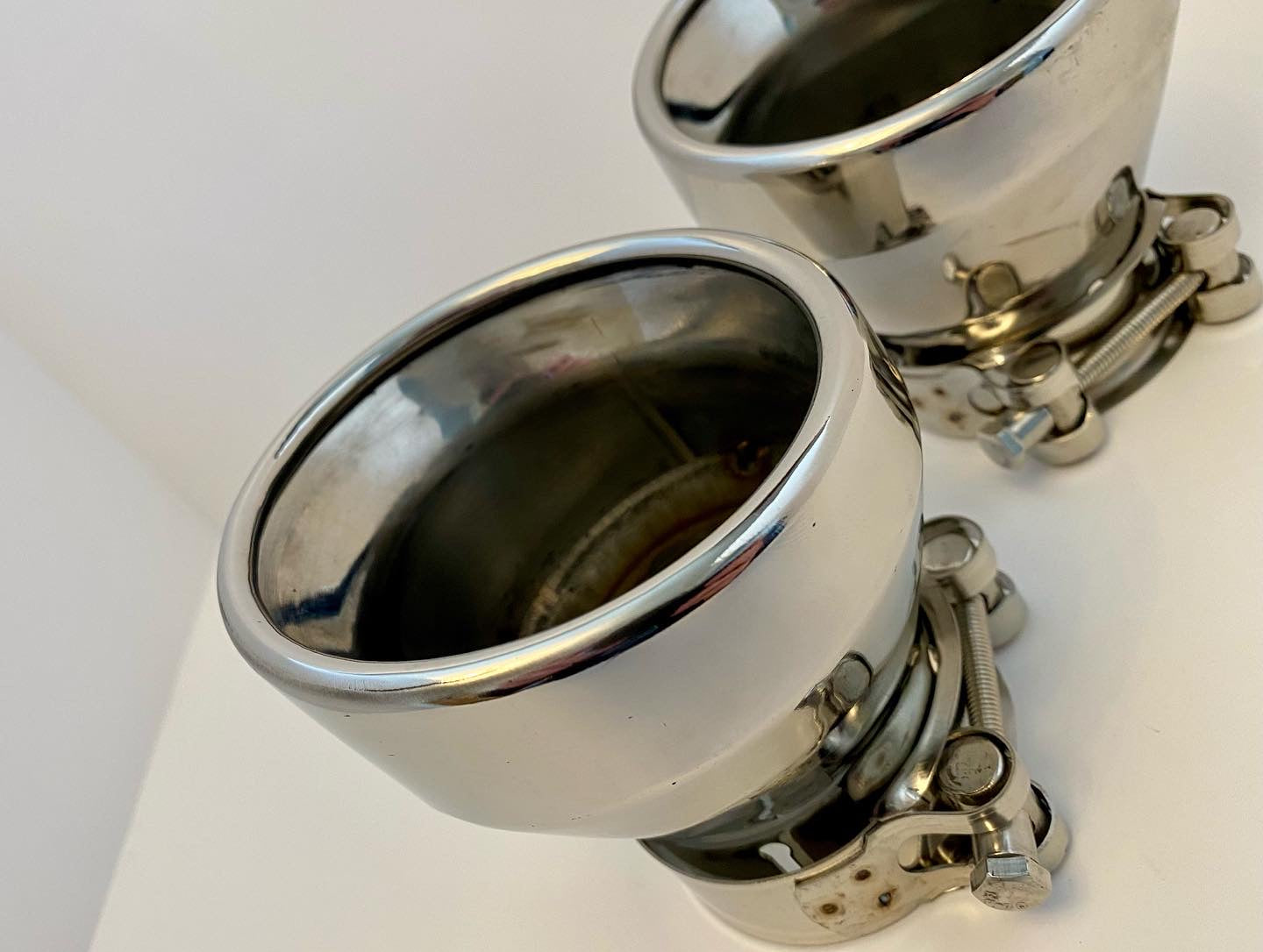 Large Chrome 4” outlet exhaust tips FOR BMW M135i M140i 60mm inlet