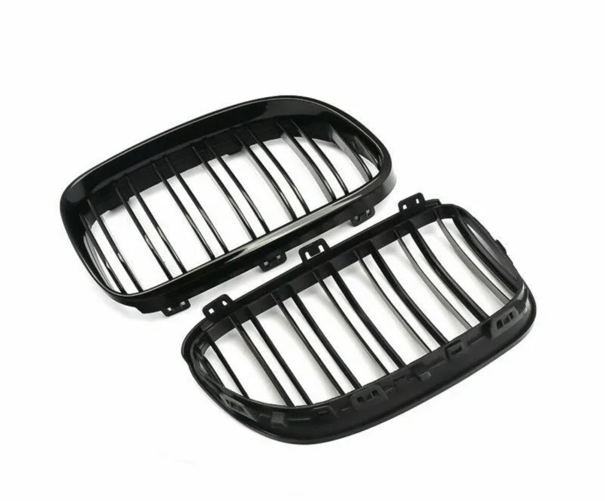 Gloss black double slat grills for BMW 3 series E92 E93 LCI FACELIFT