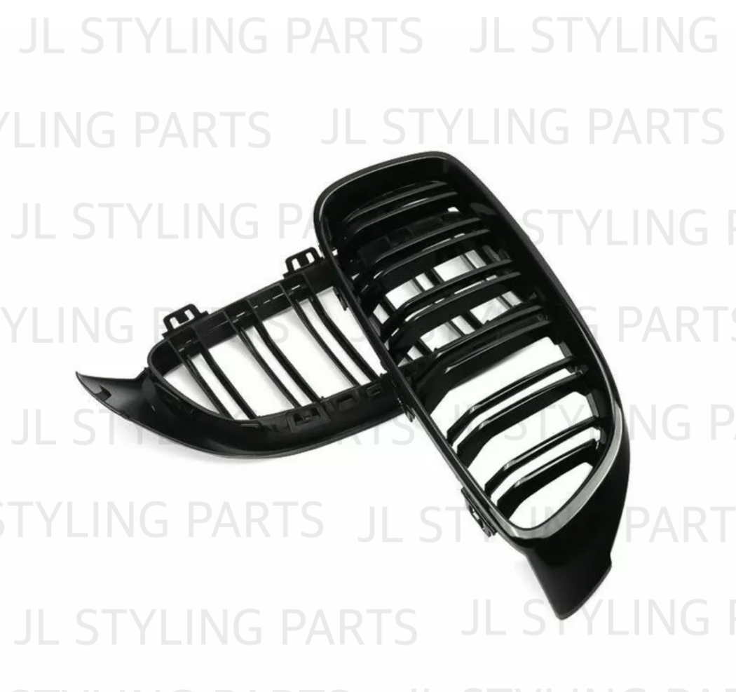 JL Gloss black double slat front grills for BMW 4 series F32 F33 F36 13-18