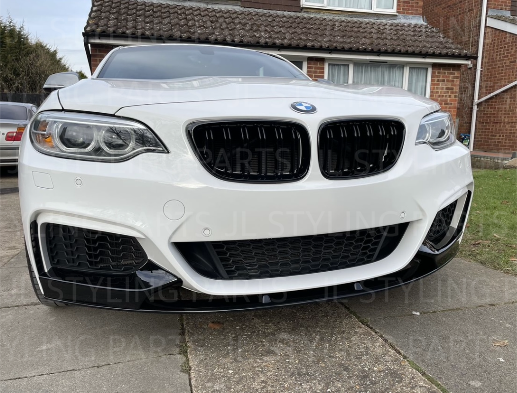 JL Gloss black aggressive front splitter FOR BMW 2 series F22 F23
