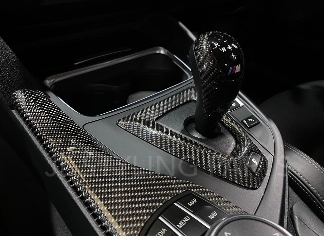 Real carbon fibre gear selector and base trims FOR BMW M2 M3 M4 F87 F80 F82 F83