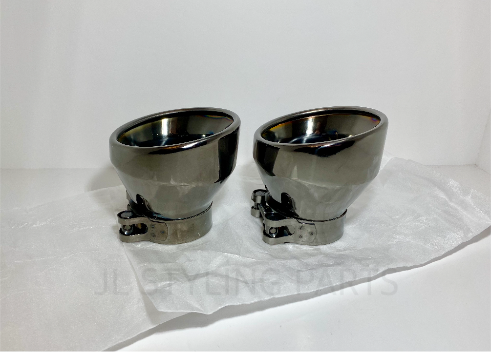 Large 4” black exhaust tips FOR BMW M140i M135i F20 F21