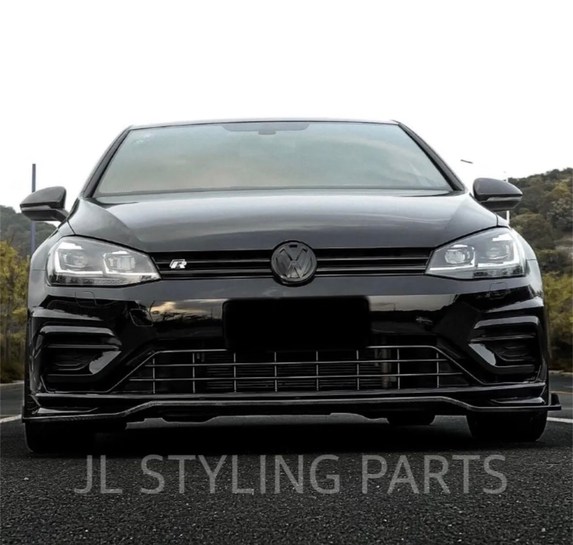 JL Gloss black Aggressive style front splitter FOR VW GOLF MK7 & MK7.5 2014-2018