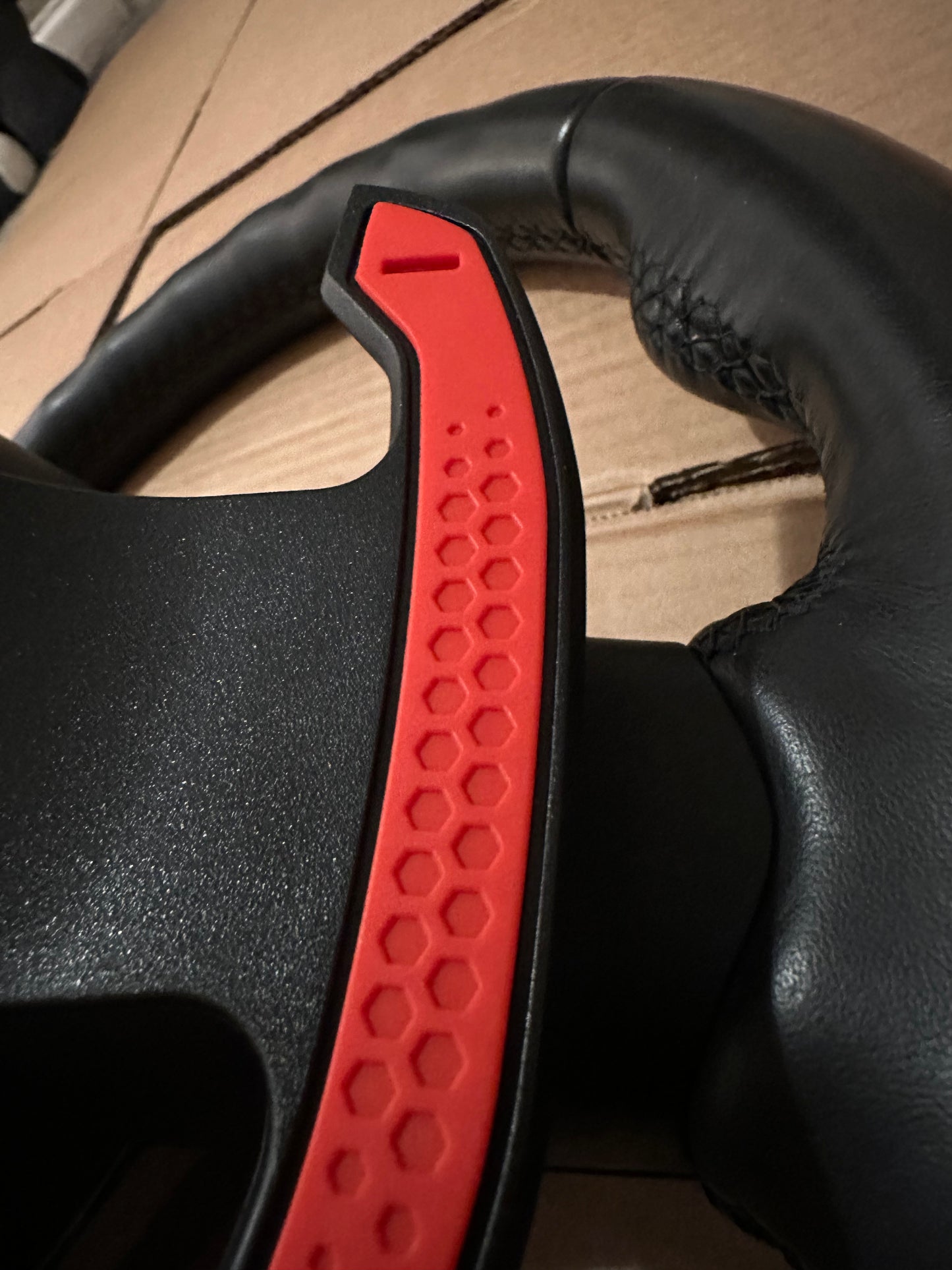 Gloss carbon fibre paddle shifters with red accents FOR BMW X3M X4M X5M X6M