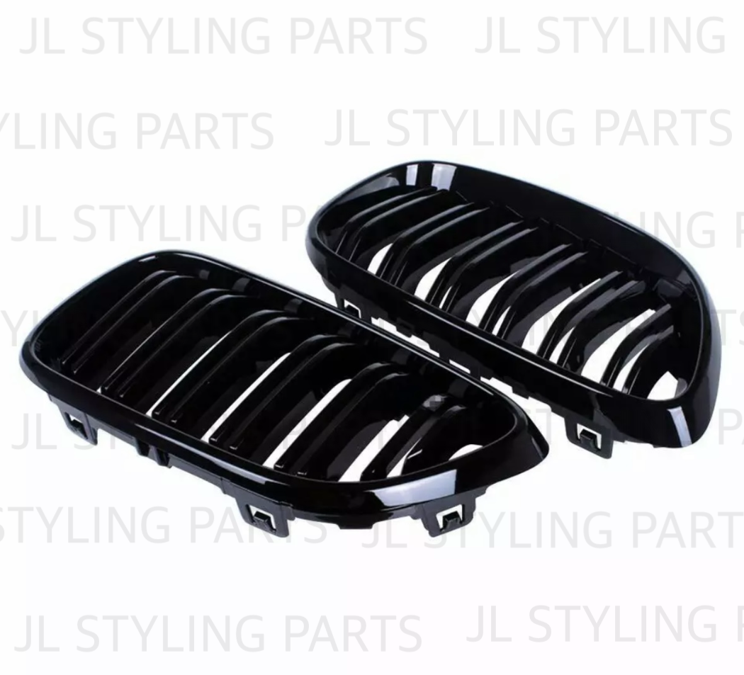 JL Gloss black double slat front grills FOR BMW 2 SERIES F22 F23 14-19