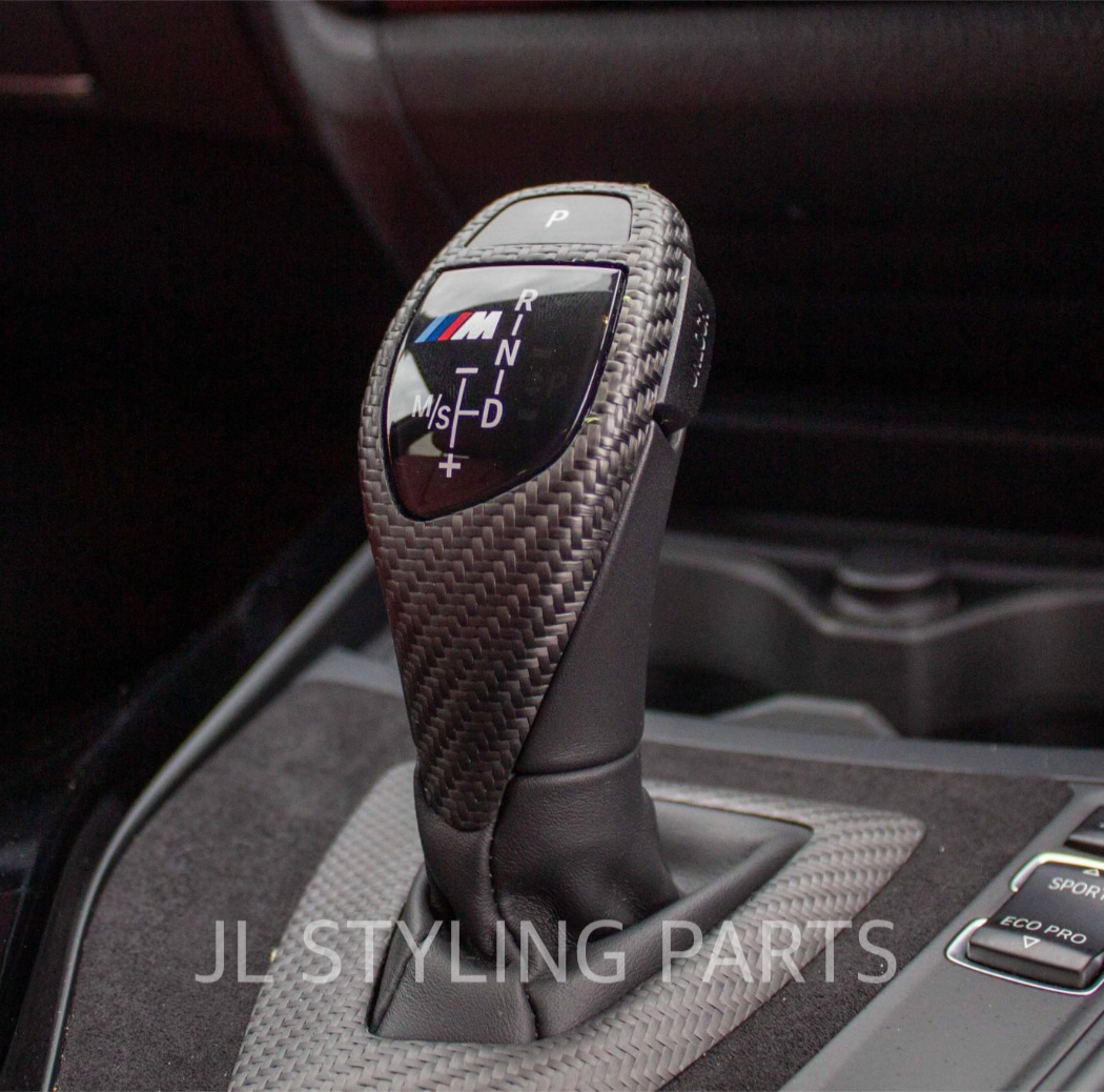 Matte textured carbon fibre gear knob selector trim FOR BMW 1 2 3 4 series M sport F series