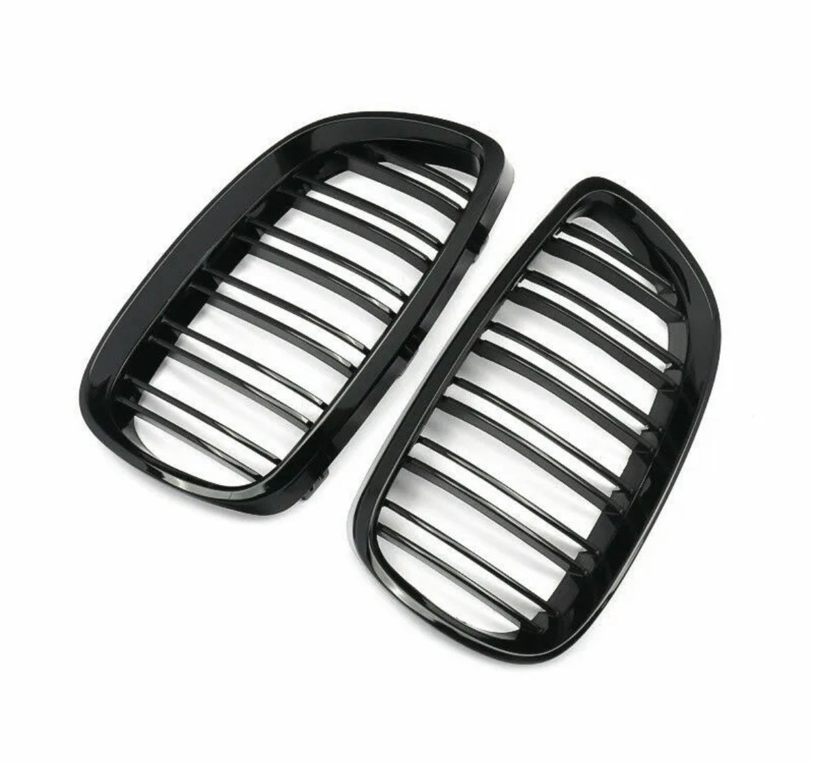 Gloss black double slat grills FOR BMW 3 series PRE LCI 2007-2009