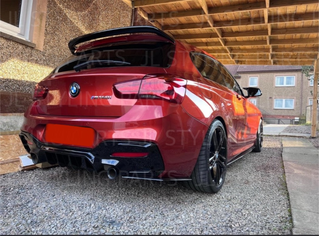 Gloss black aggressive rear diffuser FOR BMW M135i & M140i 15-19