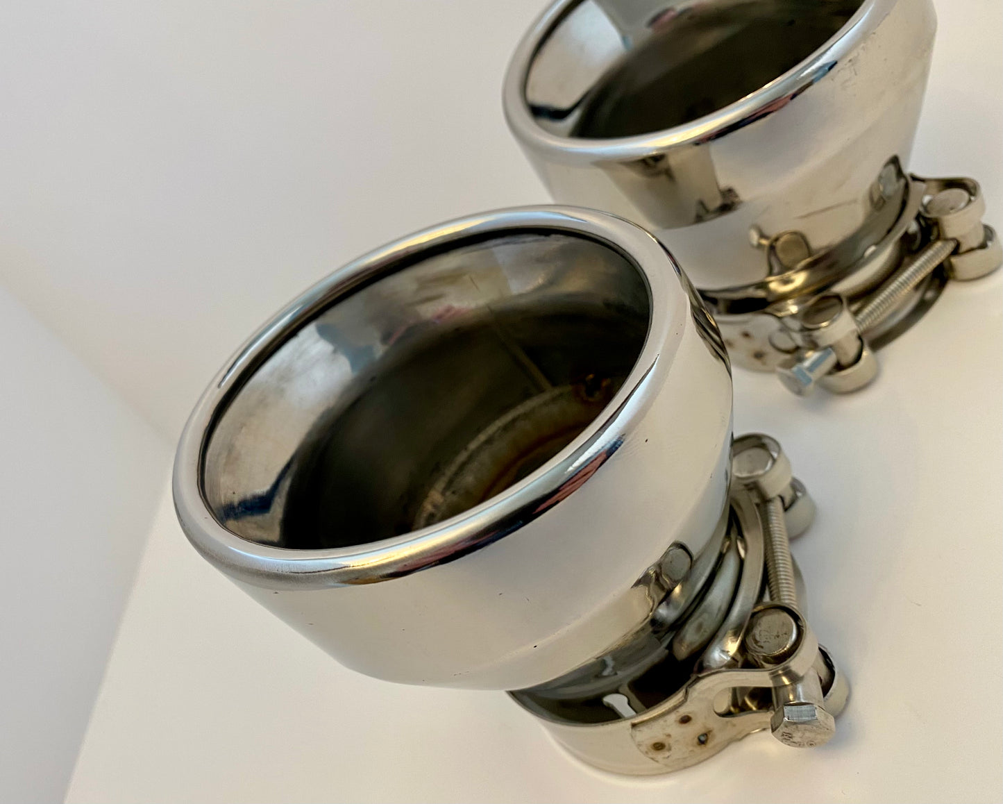 Large Chrome 4” outlet exhaust tips FOR BMW M135i M140i 60mm inlet
