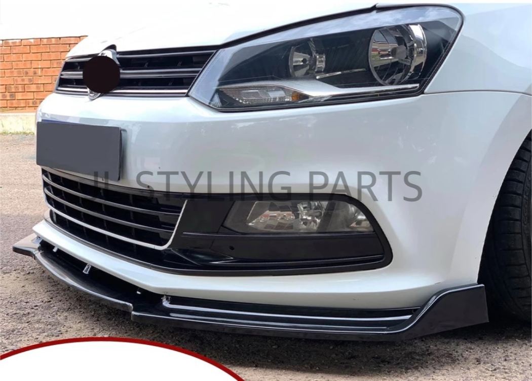 Gloss black front splitter FOR VW POLO MK5 6R / 6C 2009 - 2017