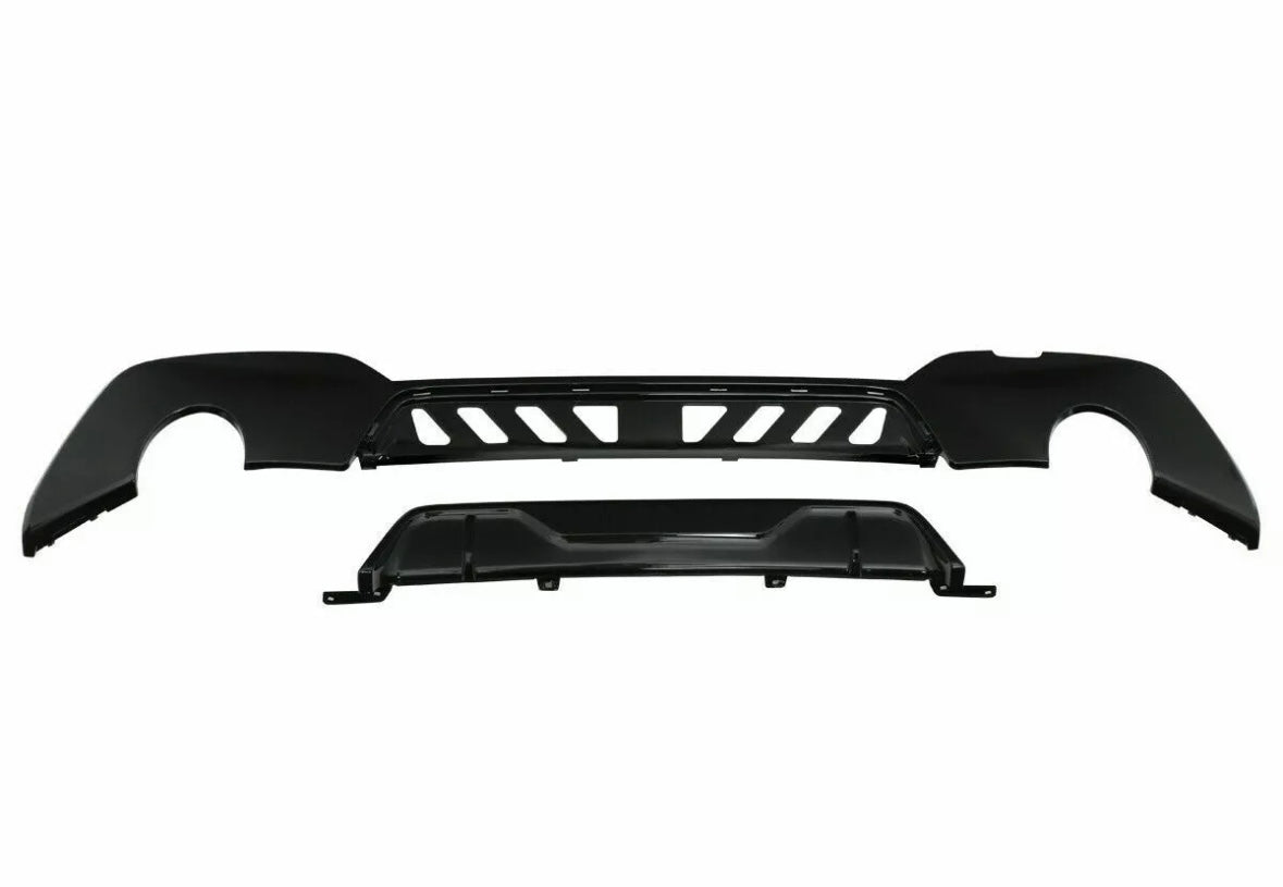Gloss black aggressive style rear diffuser for BMW 3 series G20 G21