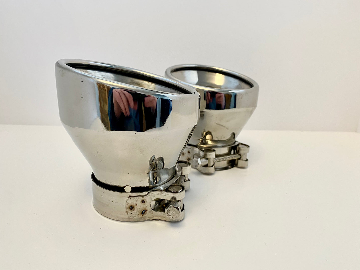 Large Chrome 4” outlet exhaust tips FOR BMW M135i M140i 60mm inlet