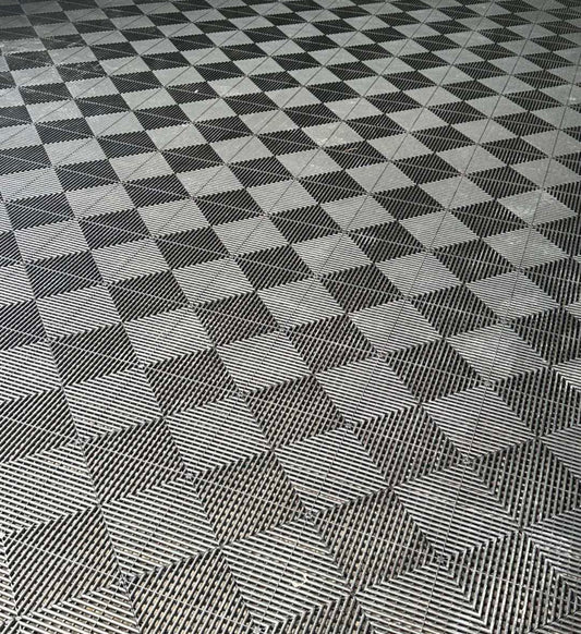 100pcs Black Vented Floor Tiles Gym Garage Car Motorbike Workshop Flooring Outdoor NEW!