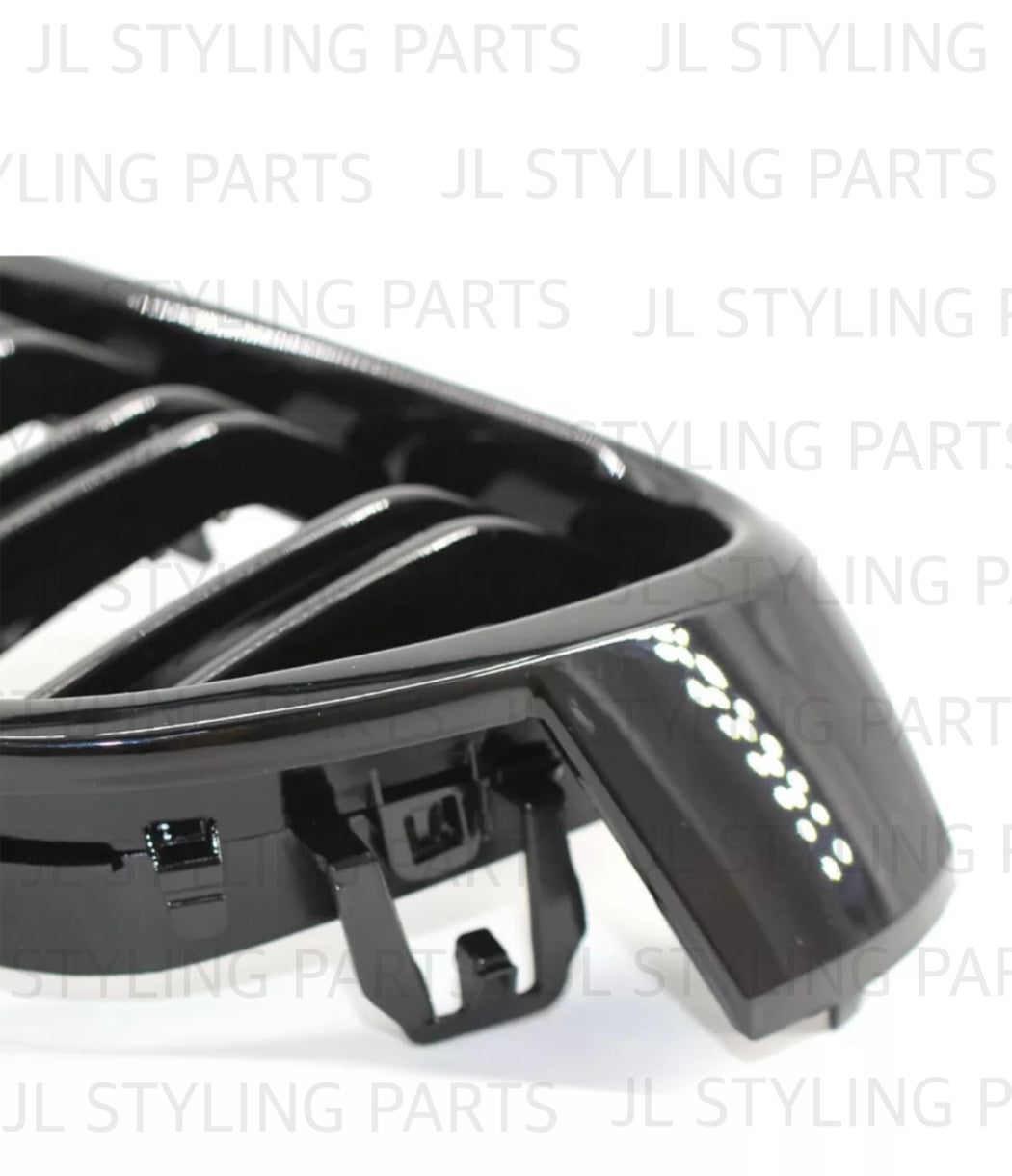 JL Gloss black double slat front grills FOR BMW 3 SERIES F30 F31 12-19
