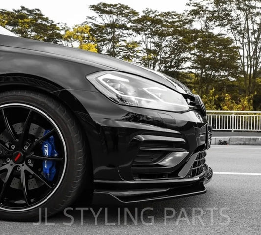 JL Gloss black Aggressive style front splitter FOR VW GOLF MK7 & MK7.5 2014-2018