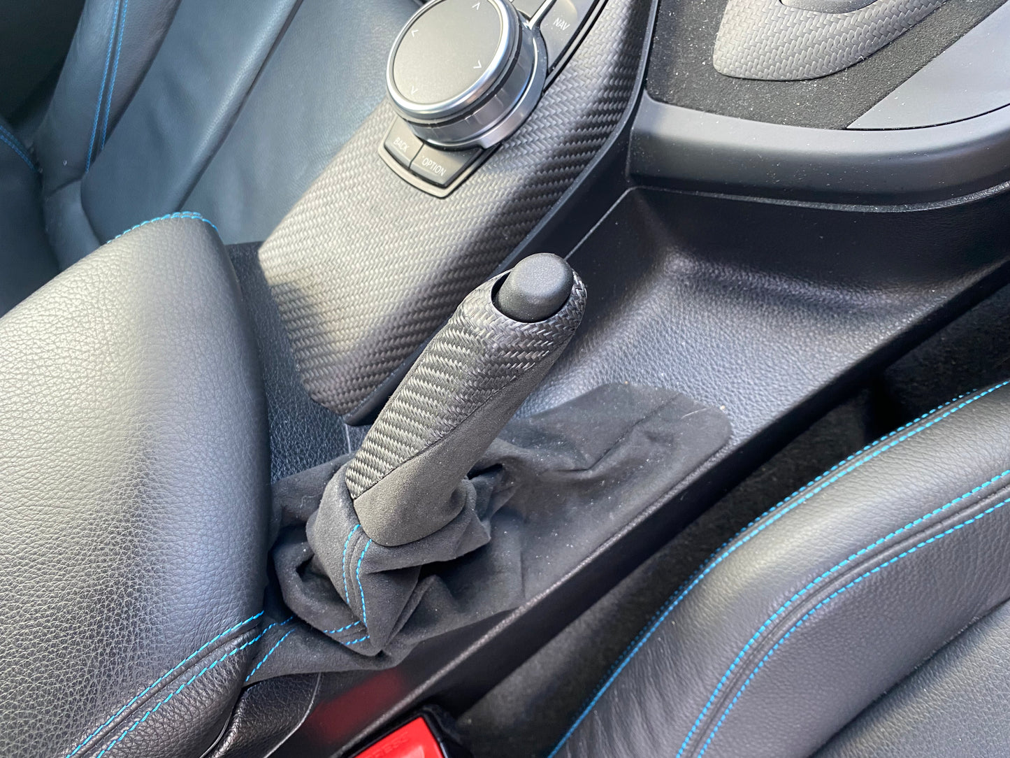 Real Dry Matte Carbon Fibre Handbrake Cover Lever FOR BMW