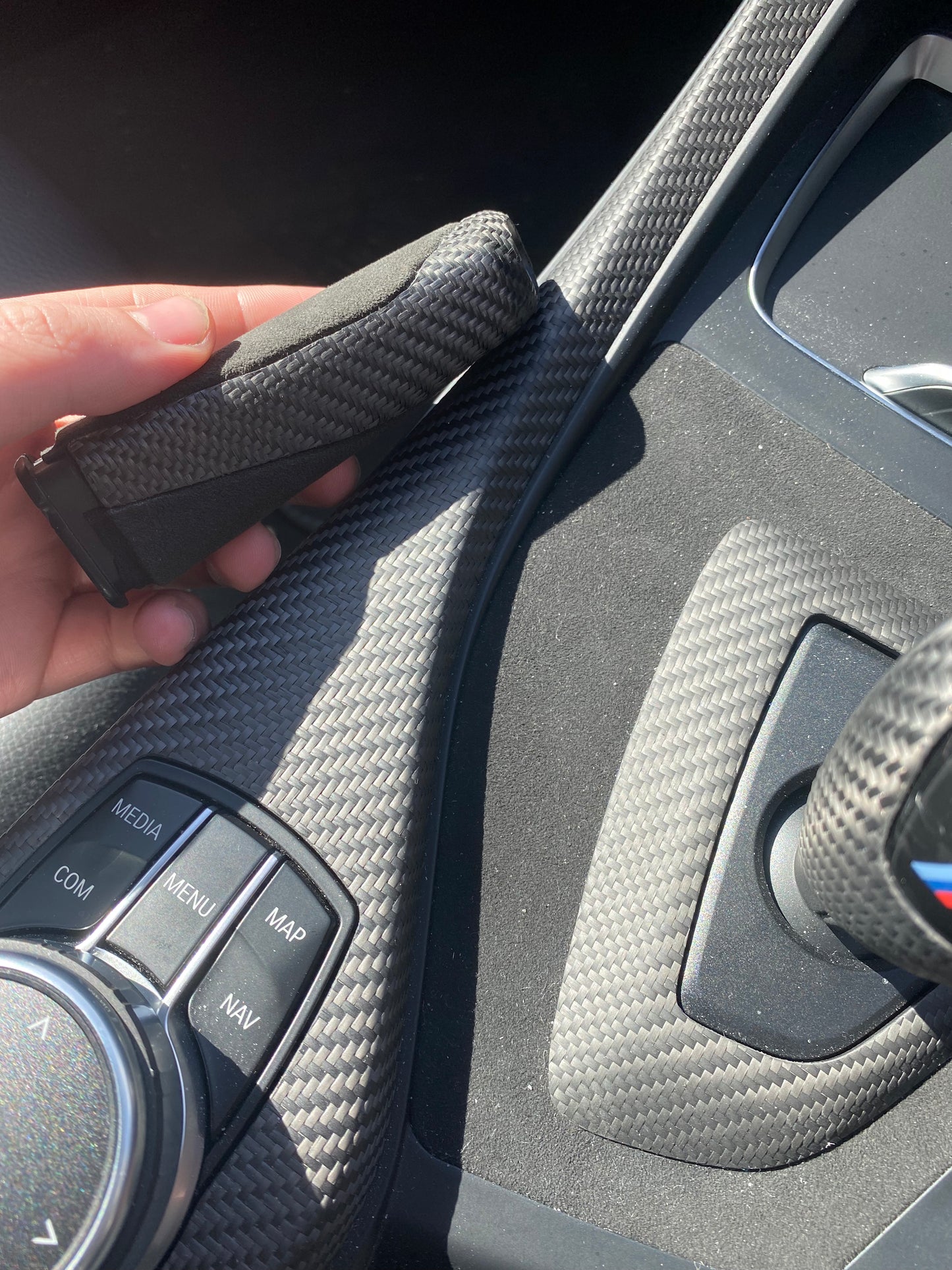 Real Dry Matte Carbon Fibre Handbrake Cover Lever FOR BMW