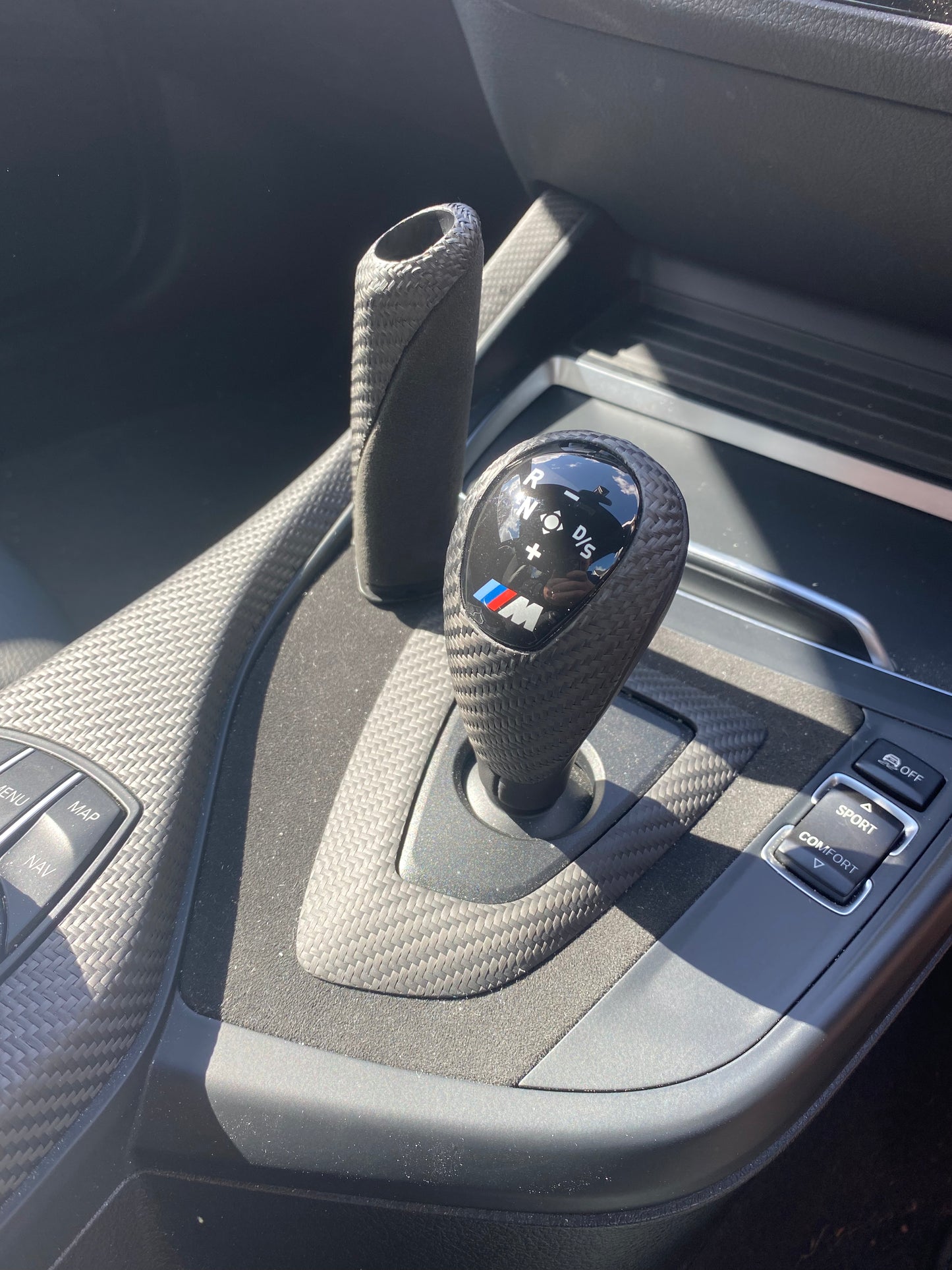 Real Dry Matte Carbon Fibre Handbrake Cover Lever FOR BMW